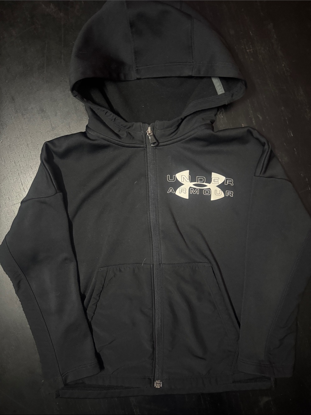 Under Armour Black Kids Full-Zip Hoodie Jacket with Logo